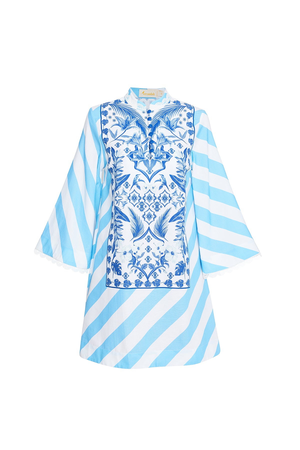 Blue Palm Mini Kaftan