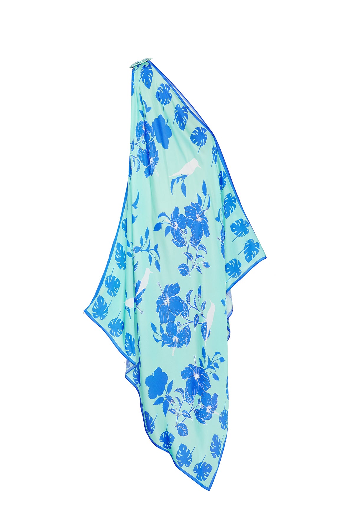 aqua printed scarf dress
