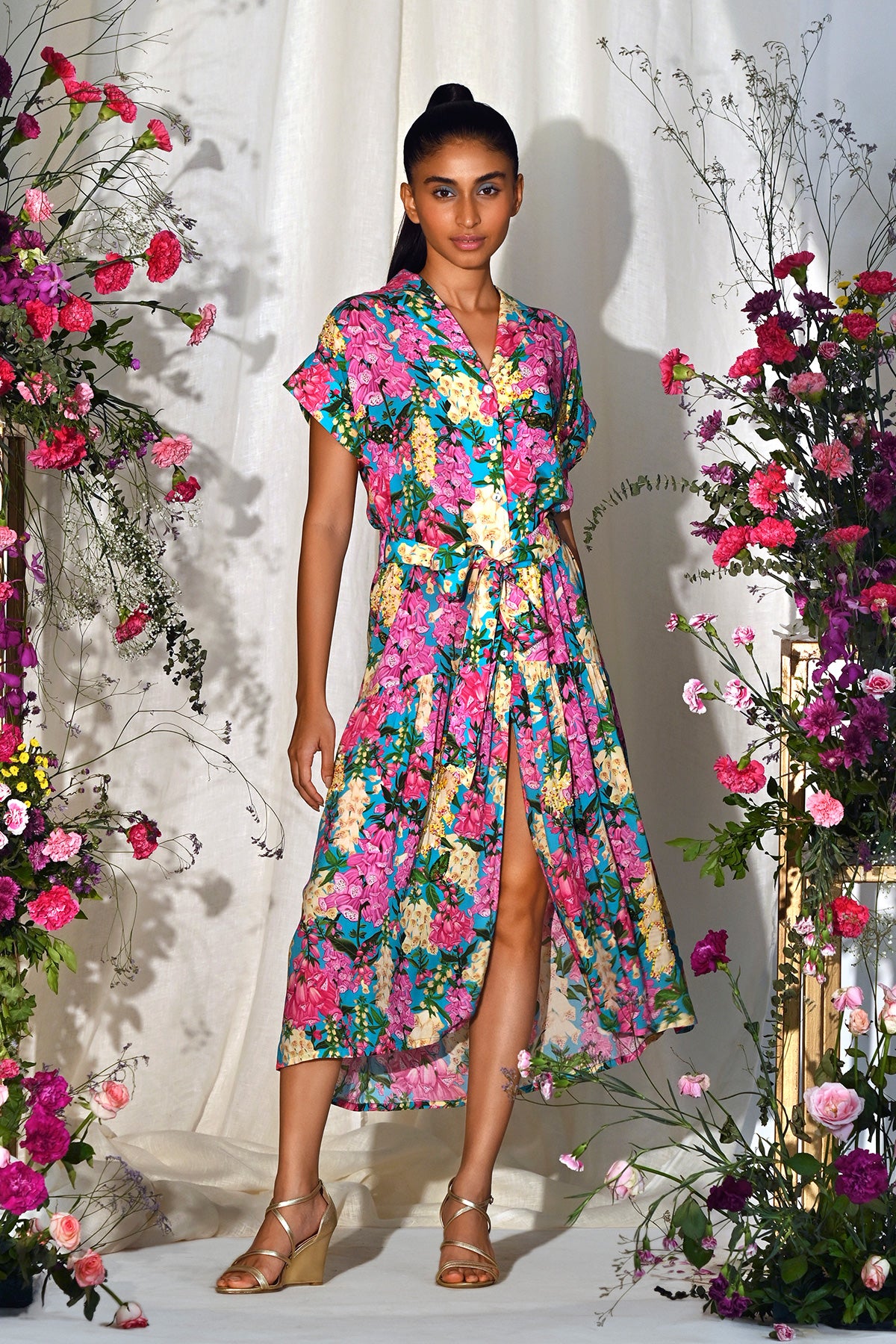 multicolour shirt dress