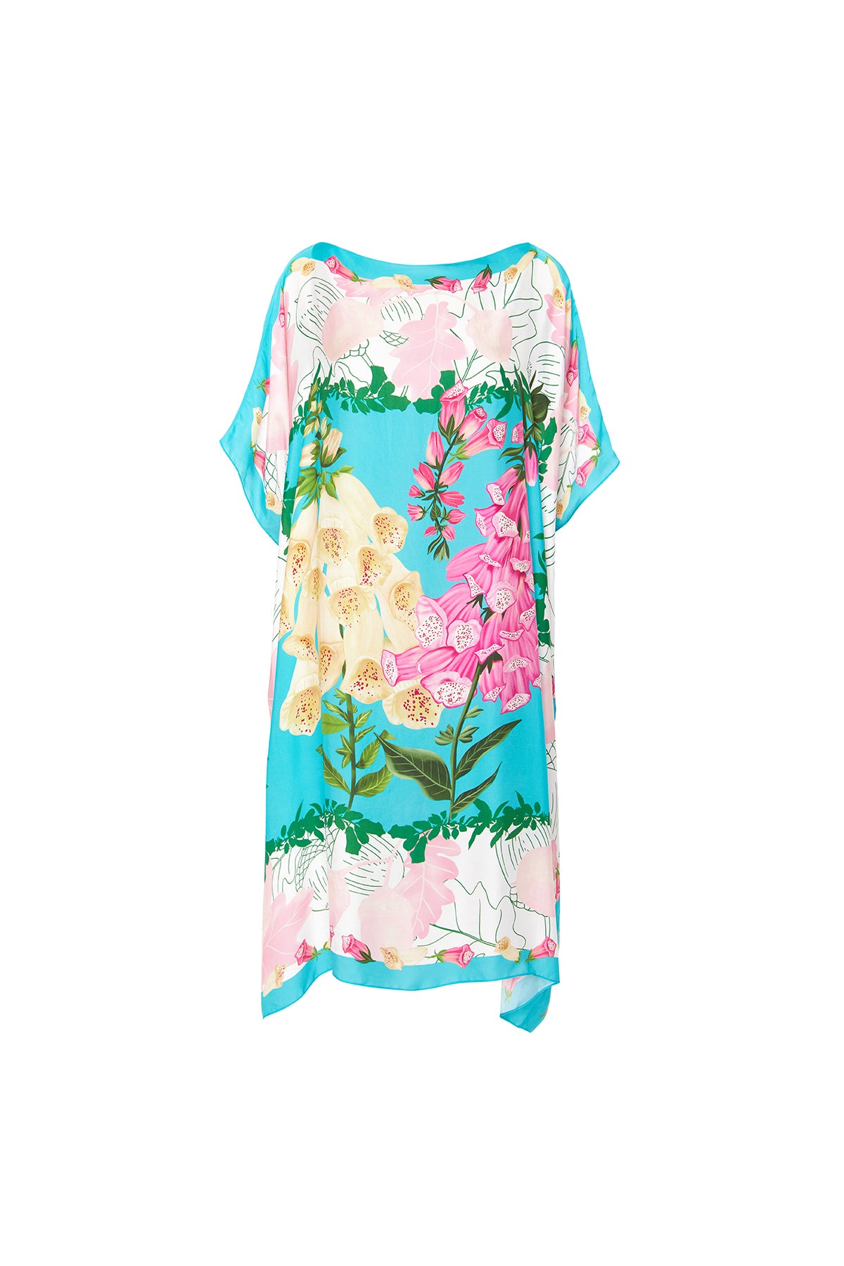aqua foxgloves dress
