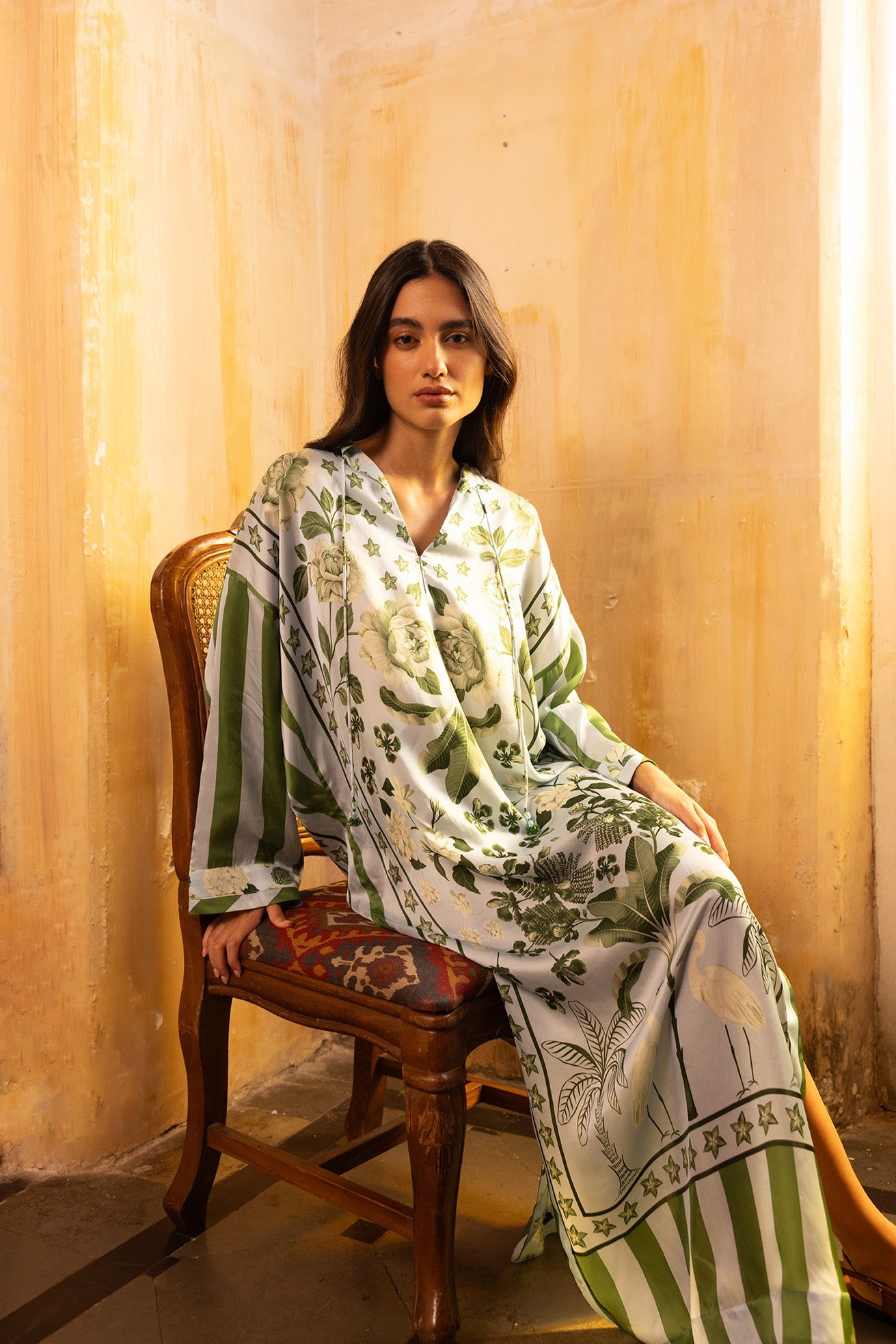 Silk Kaftan Dress
