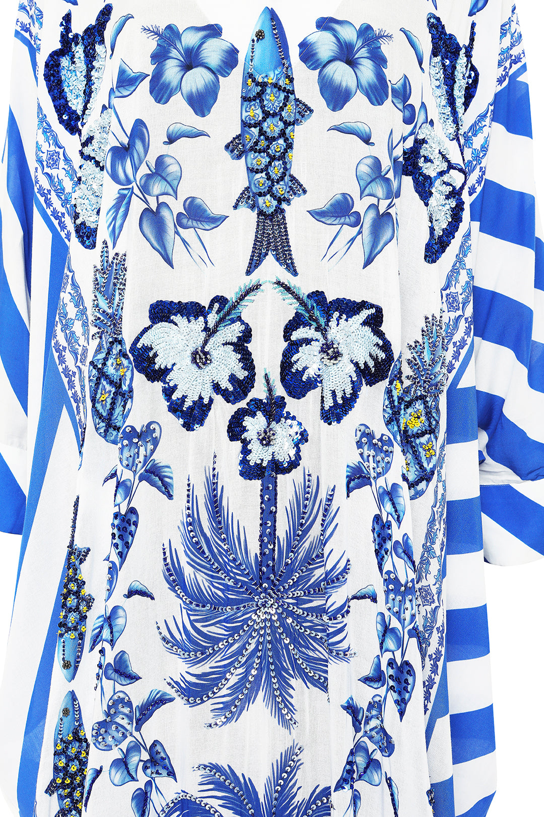 Hand Beaded Azulejos Kaftan