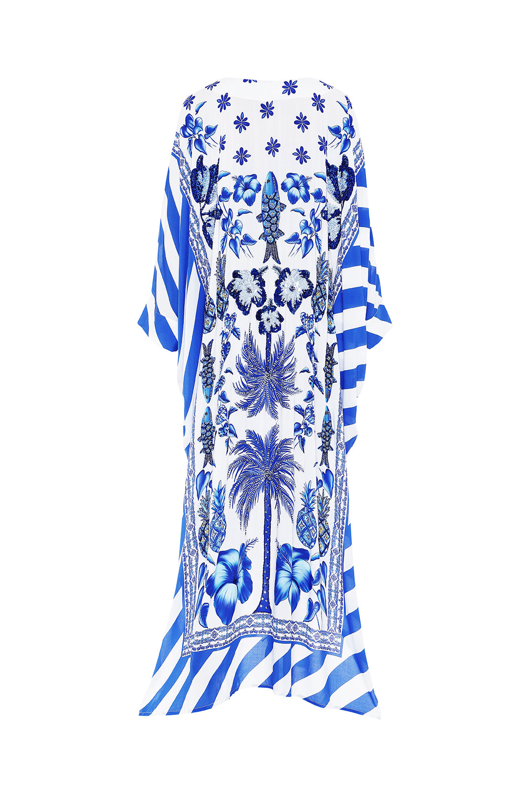 Hand Beaded Azulejos Kaftan