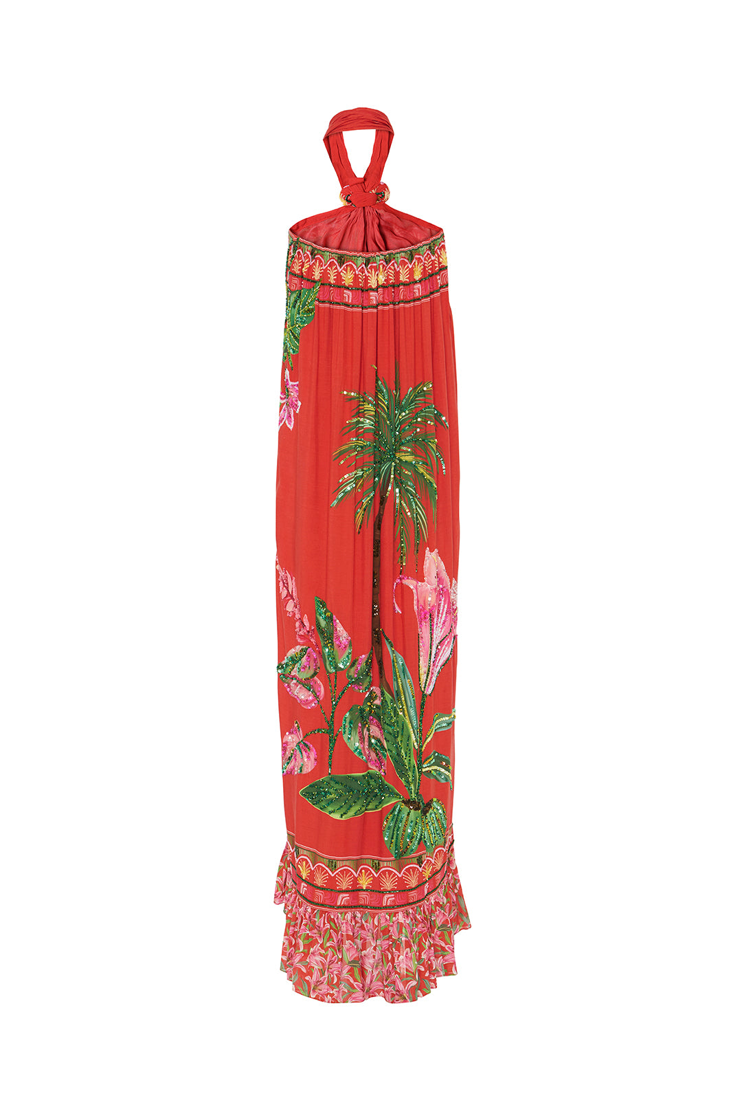 Hand Beaded Verandah Halter Maxi