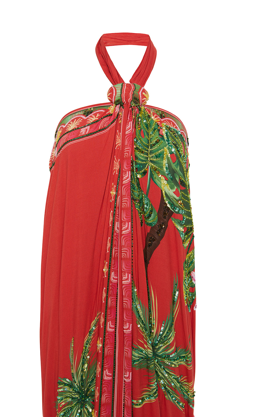 Hand Beaded Verandah Halter Maxi