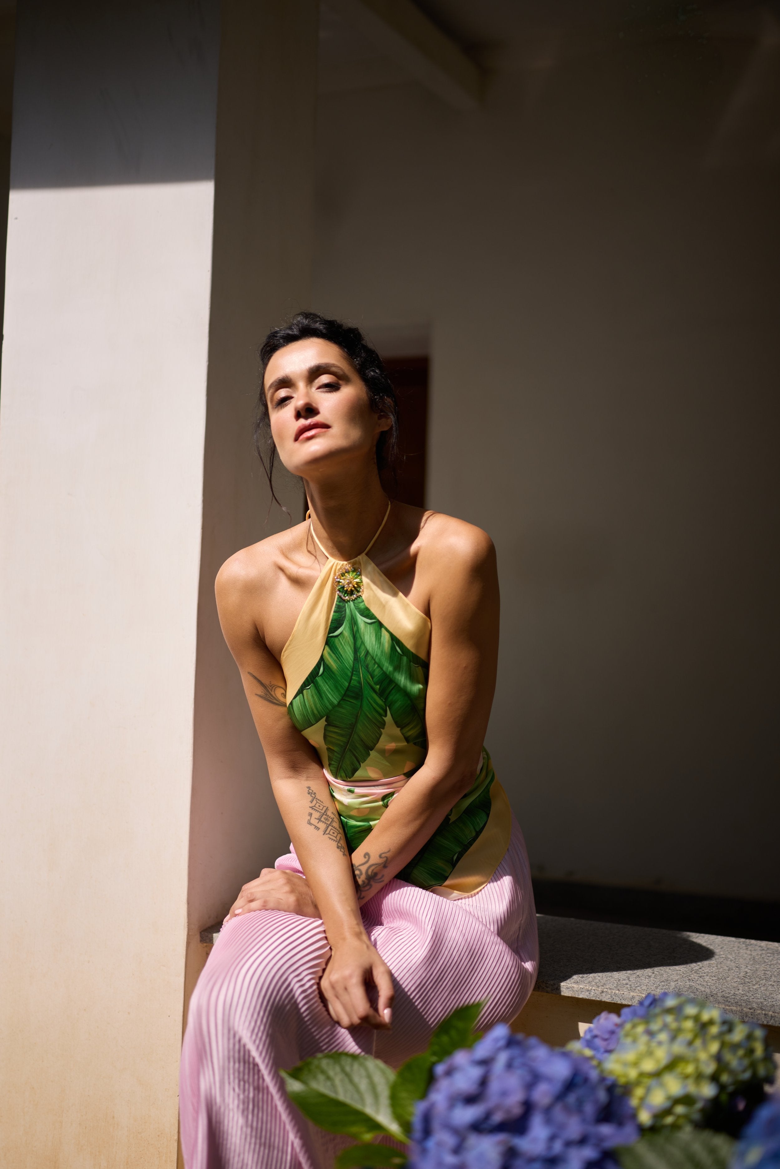 Crystal Scarf Blouse