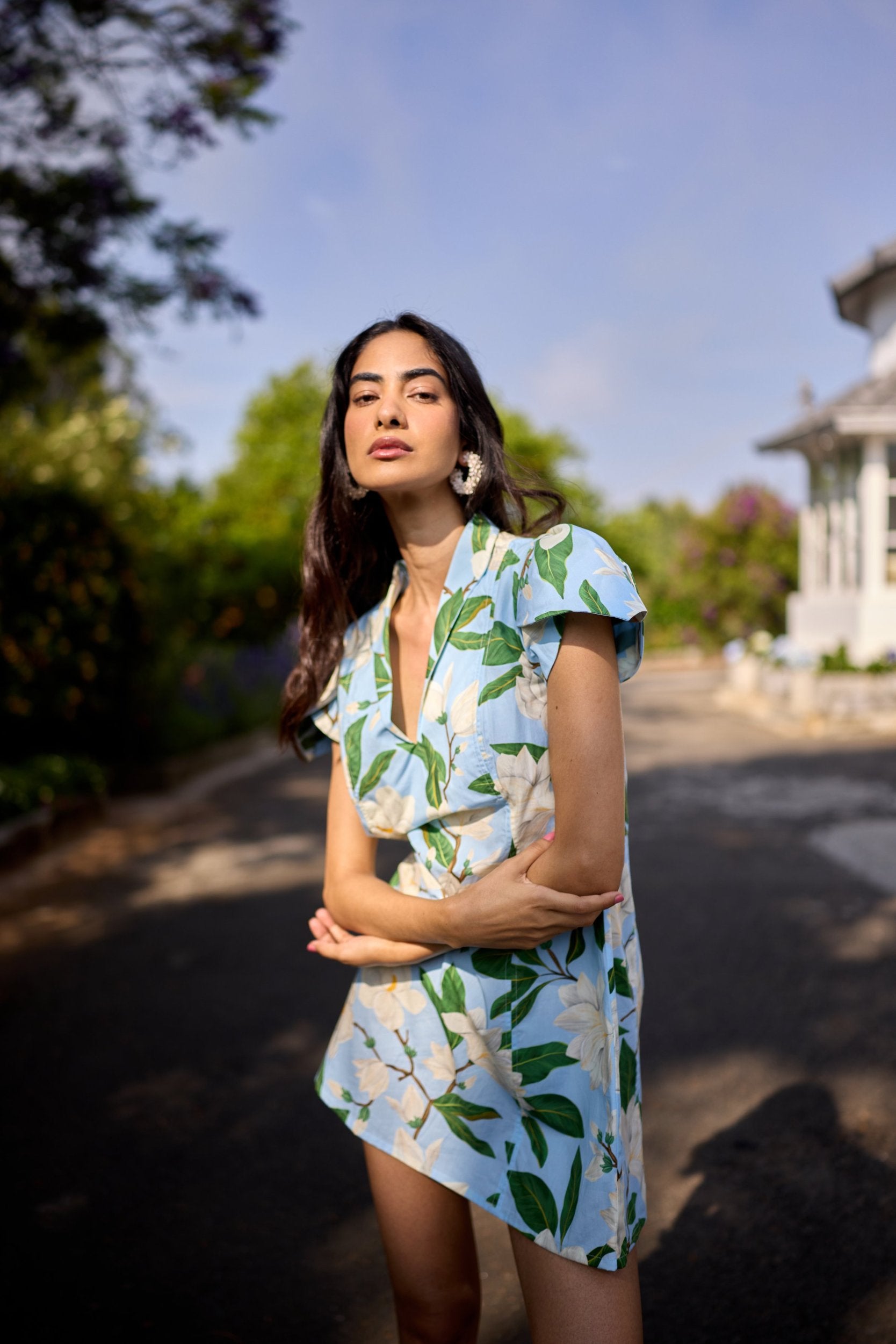 Petal Sleeve Mini Dress