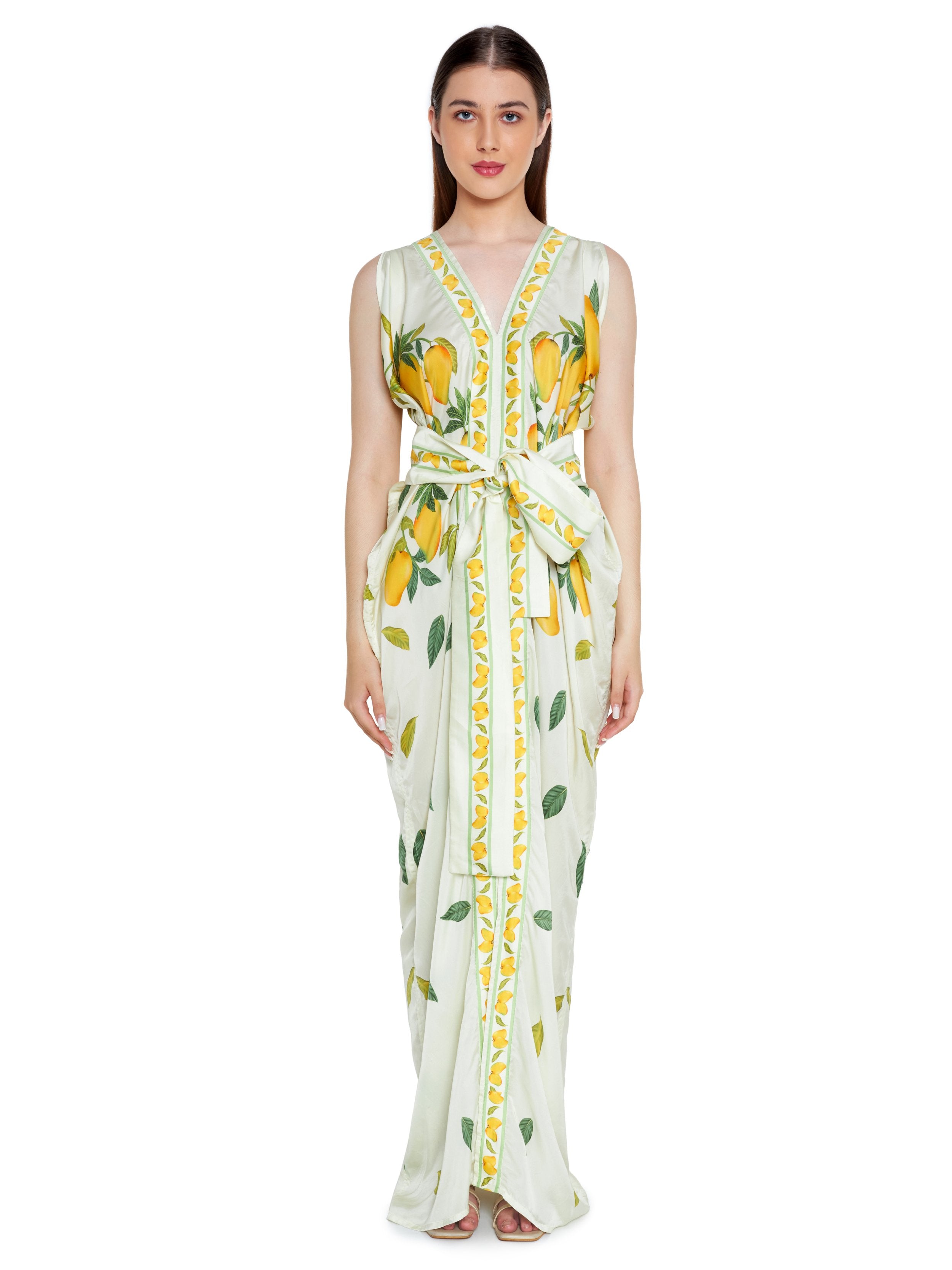 Dripping Alphonso Silk Dress