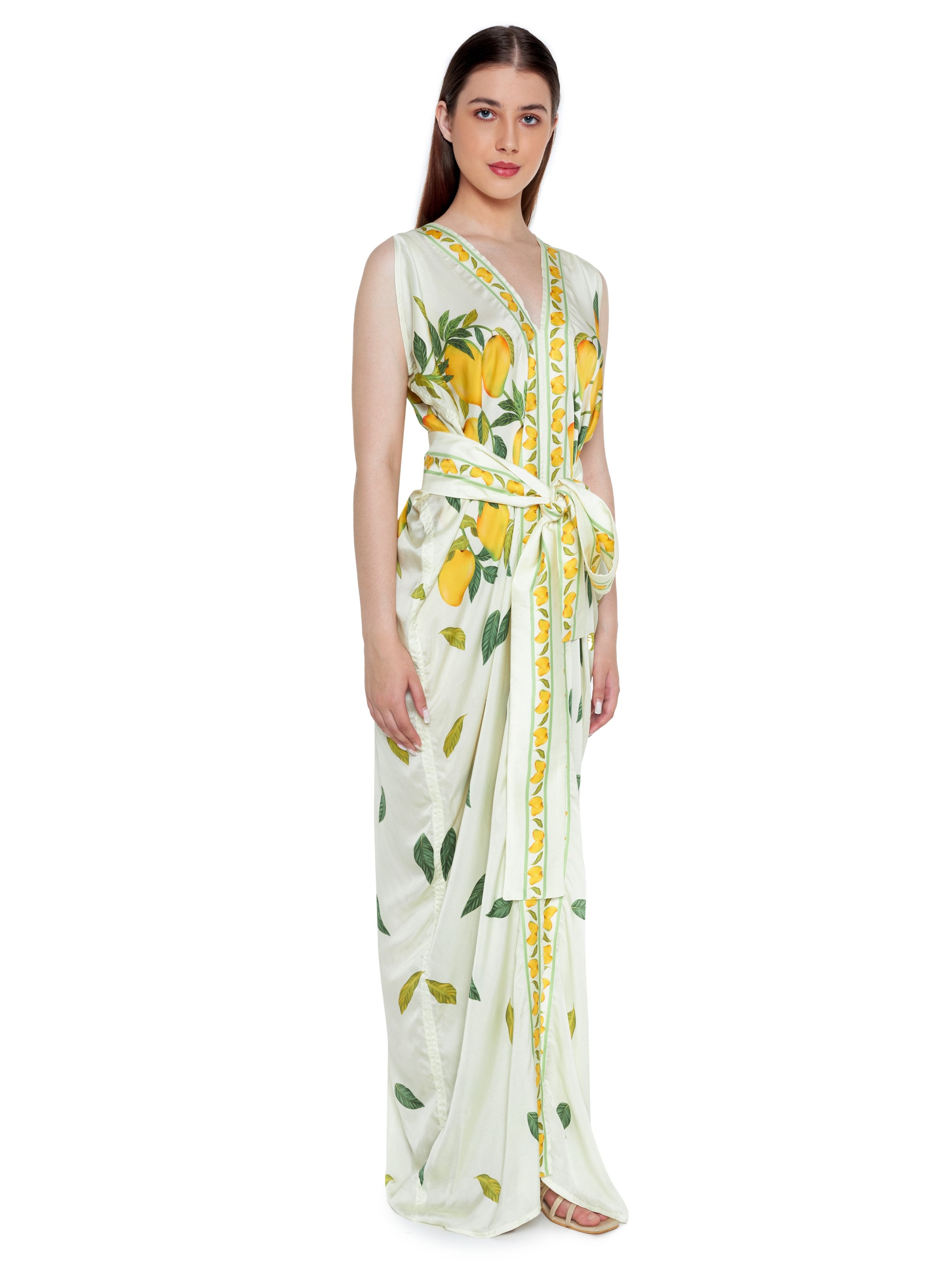 Dripping Alphonso Silk Dress