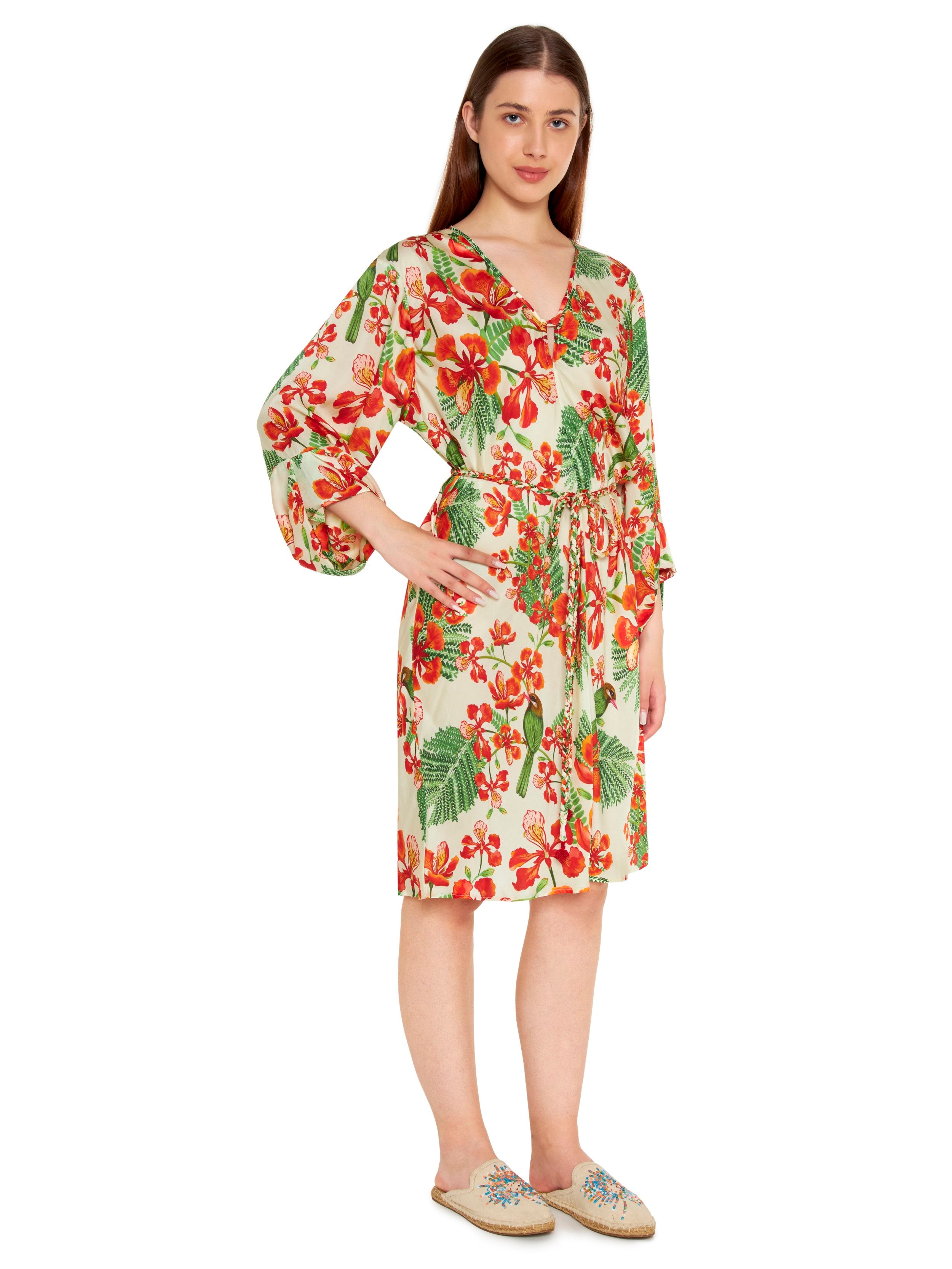 V-neck Mini Kaftan