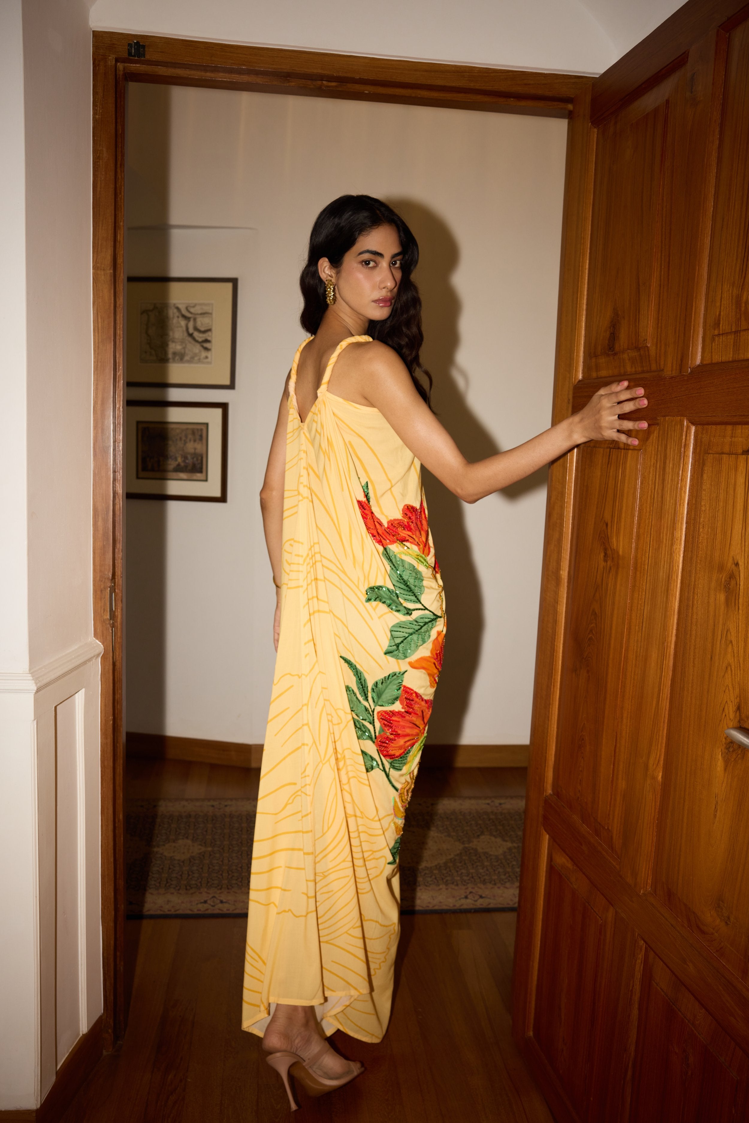 Hand Beaded Tulip Twisted Maxi