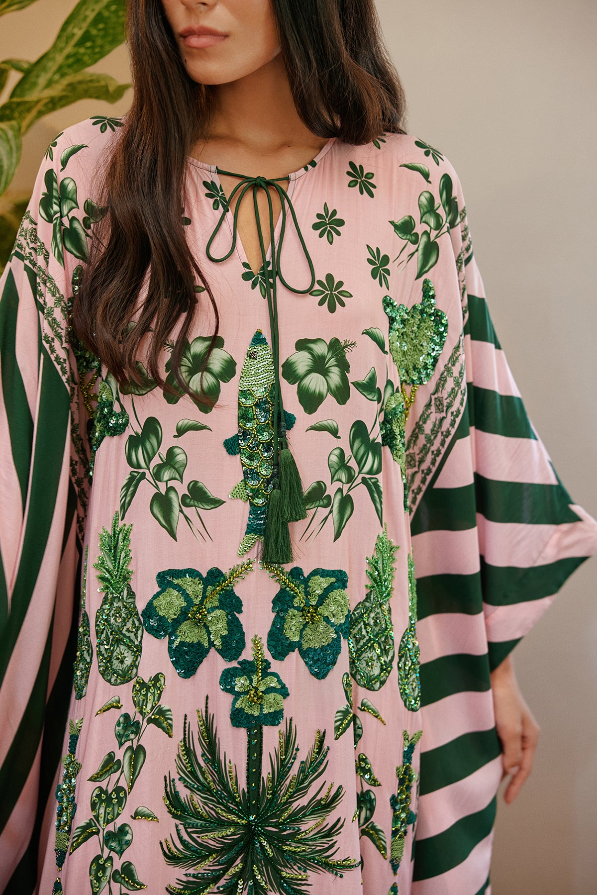 Hand Beaded Azulejos Mono Kaftan