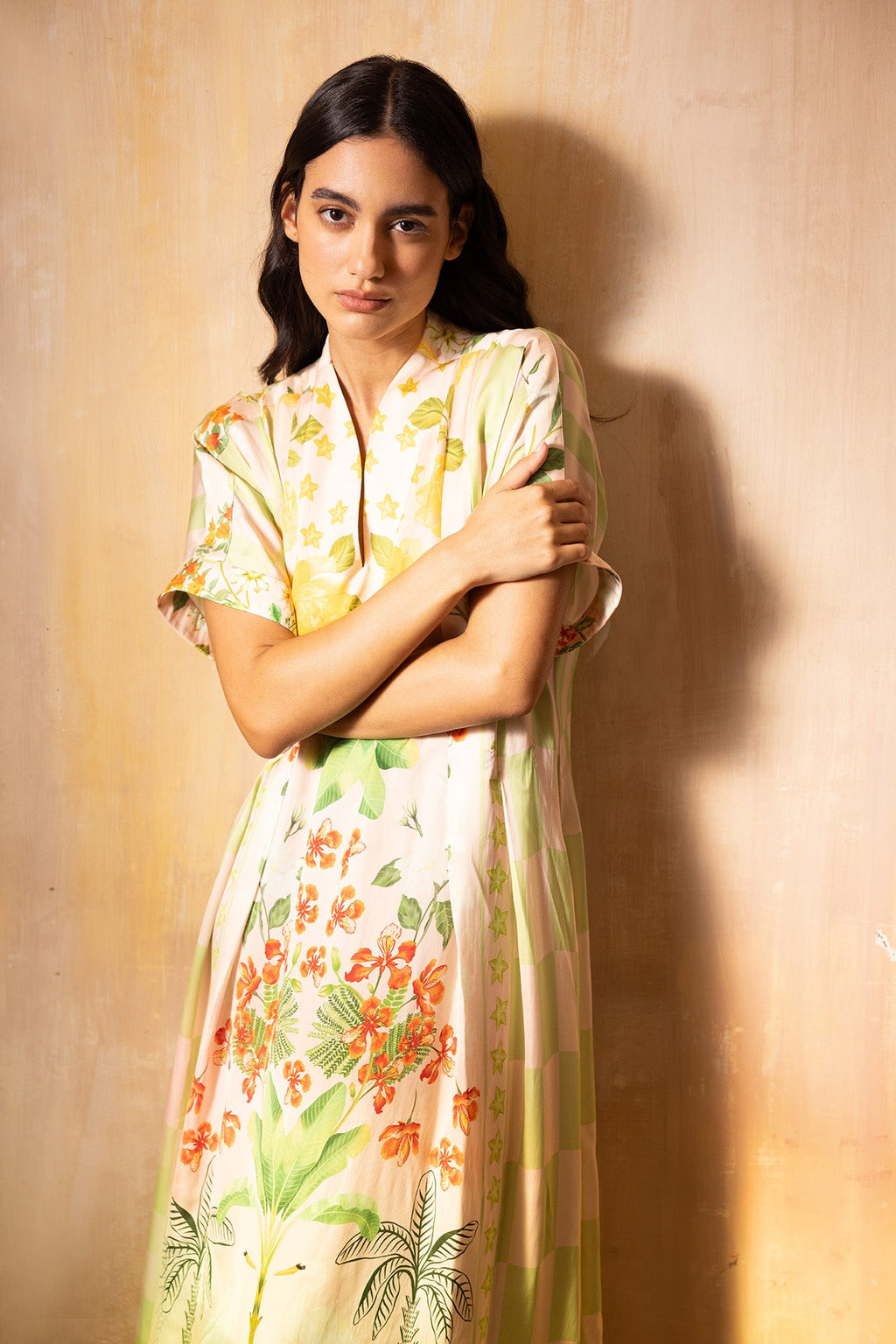 pleated kaftan dress Aiza Light Blue Full Pleated Kaftan Dress House Of Haniya