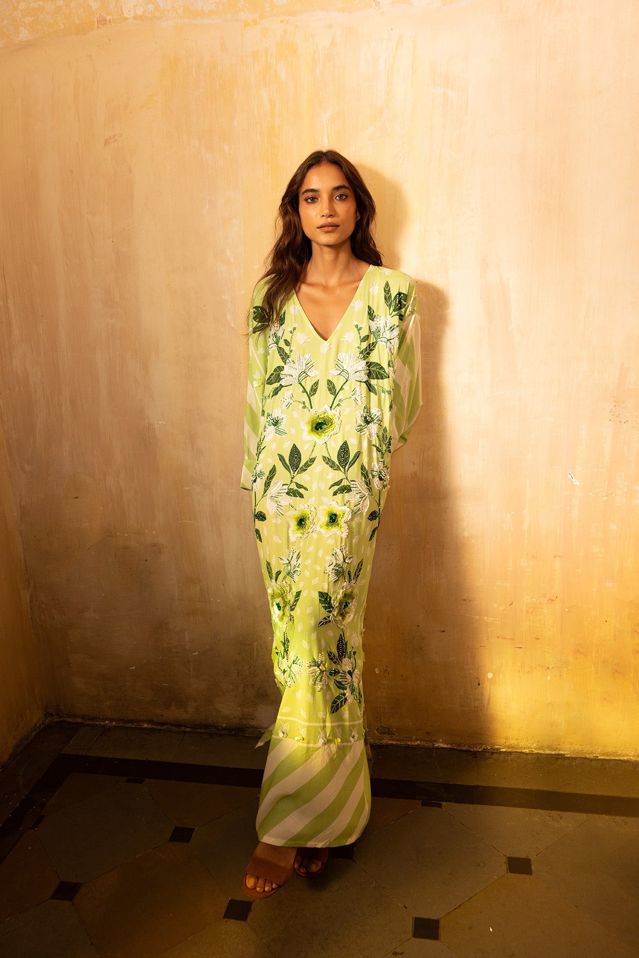 Hand Beaded Batwing Kaftan
