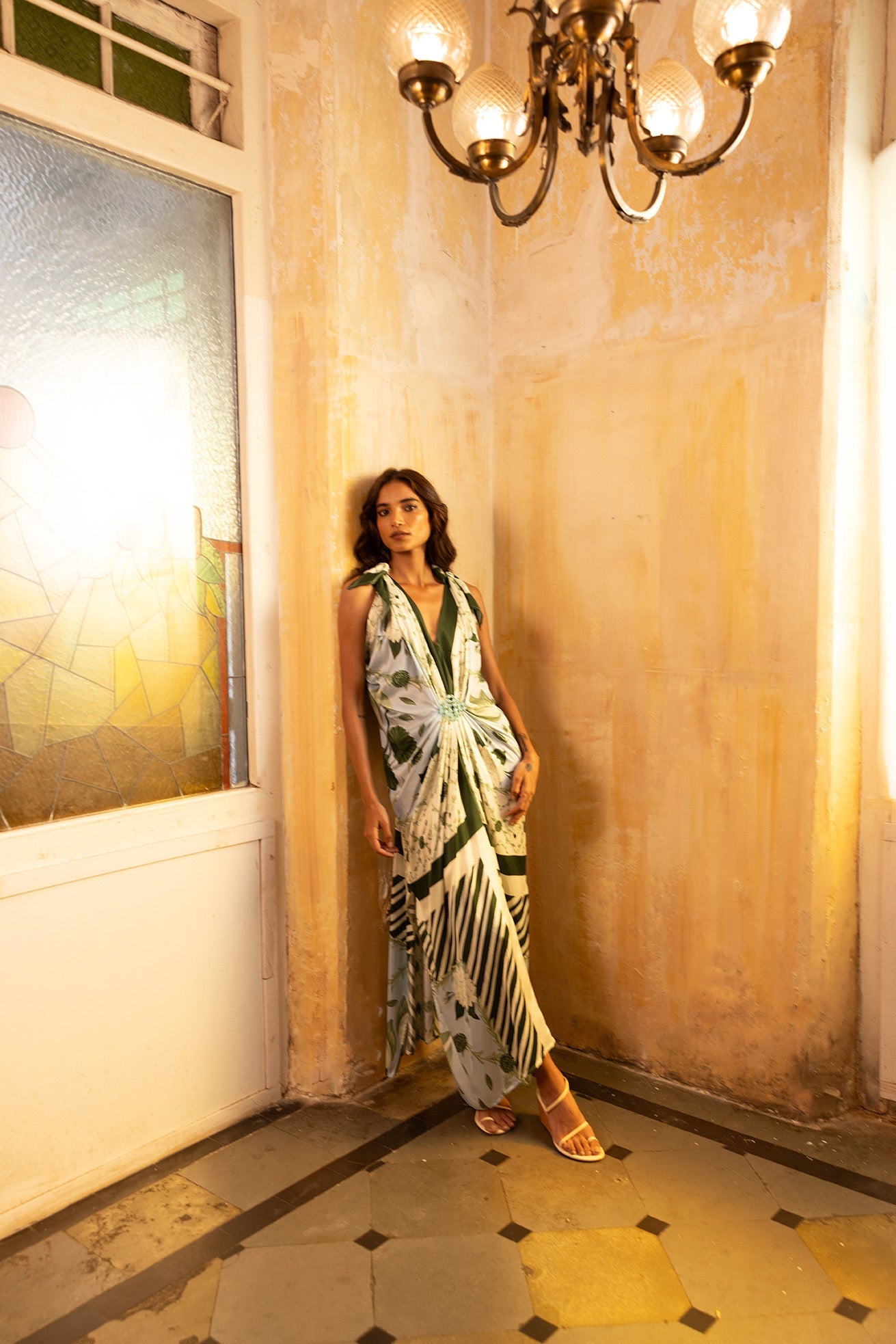 Hand Knotted Drape Gown