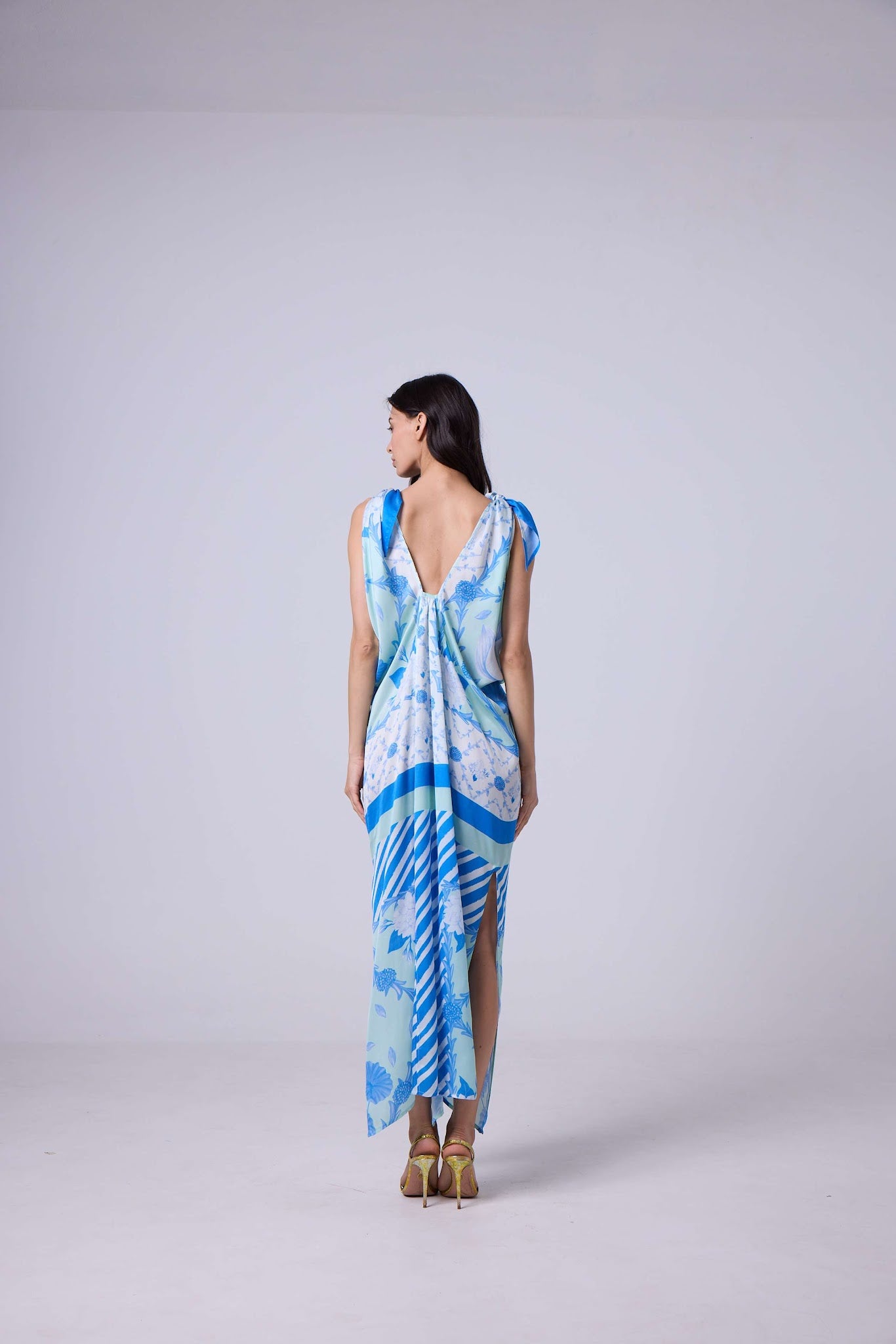 Hand Knotted Drape Gown