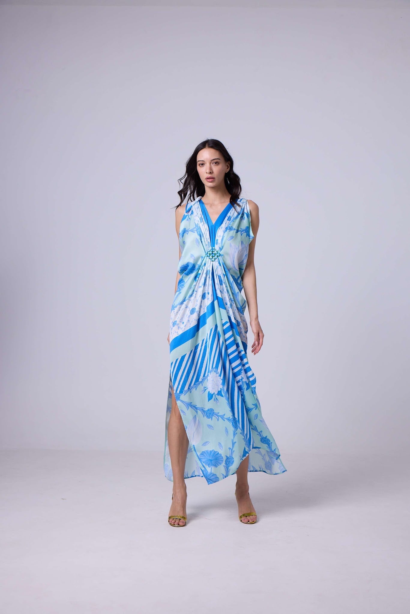 Hand Knotted Drape Gown