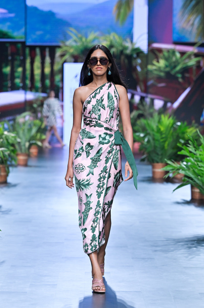 One Shoulder Wrap Dress
