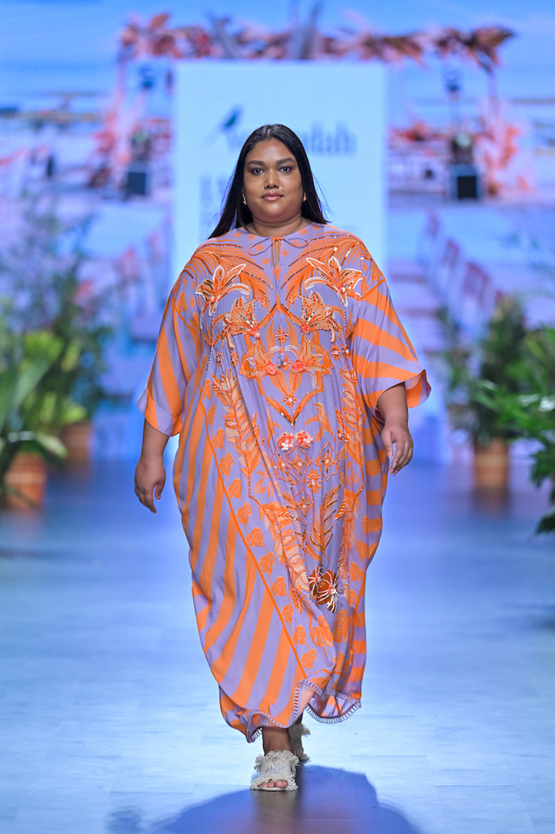 Hand Beaded Azulejos Kaftan