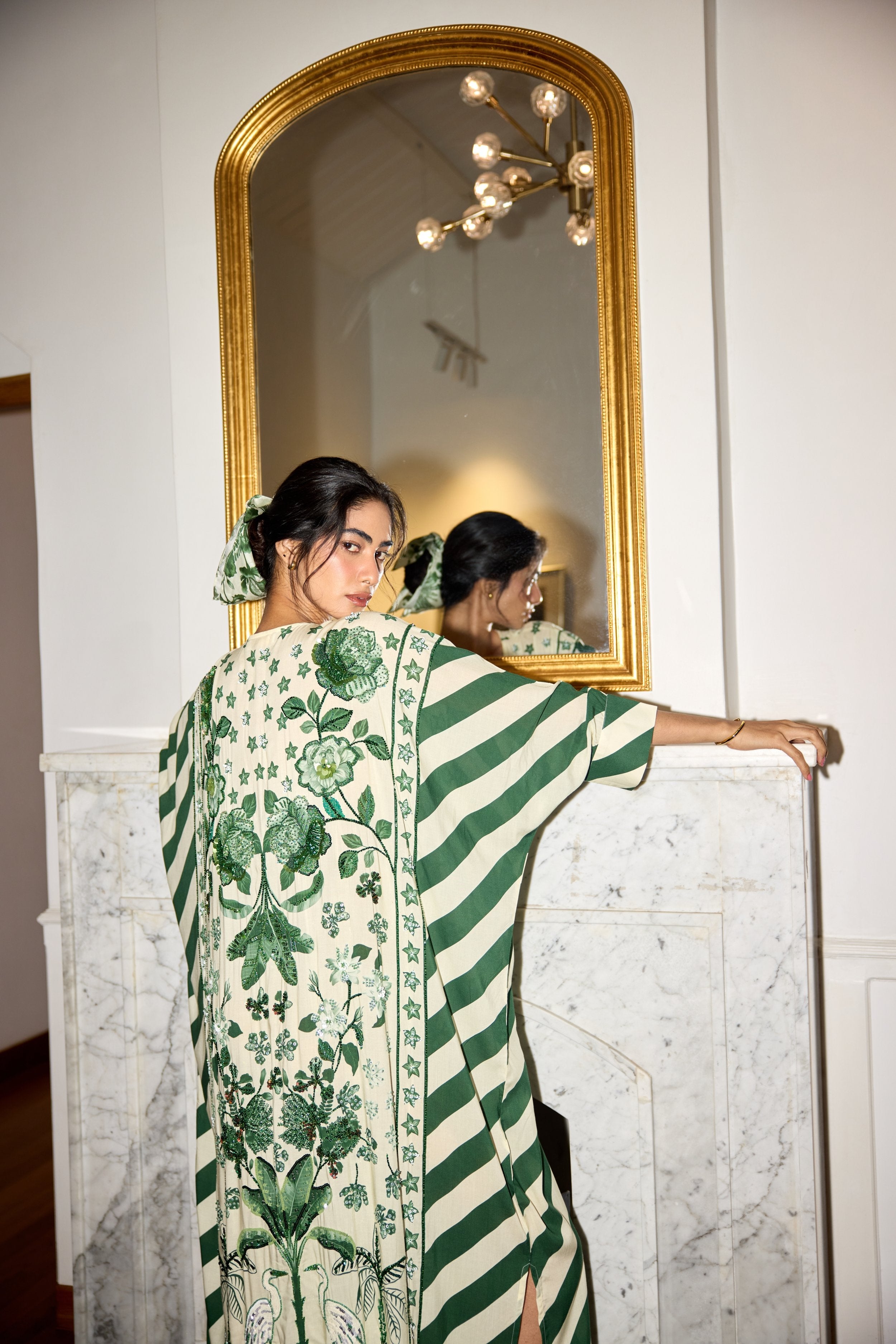 Hand Beaded Batwing Kaftan