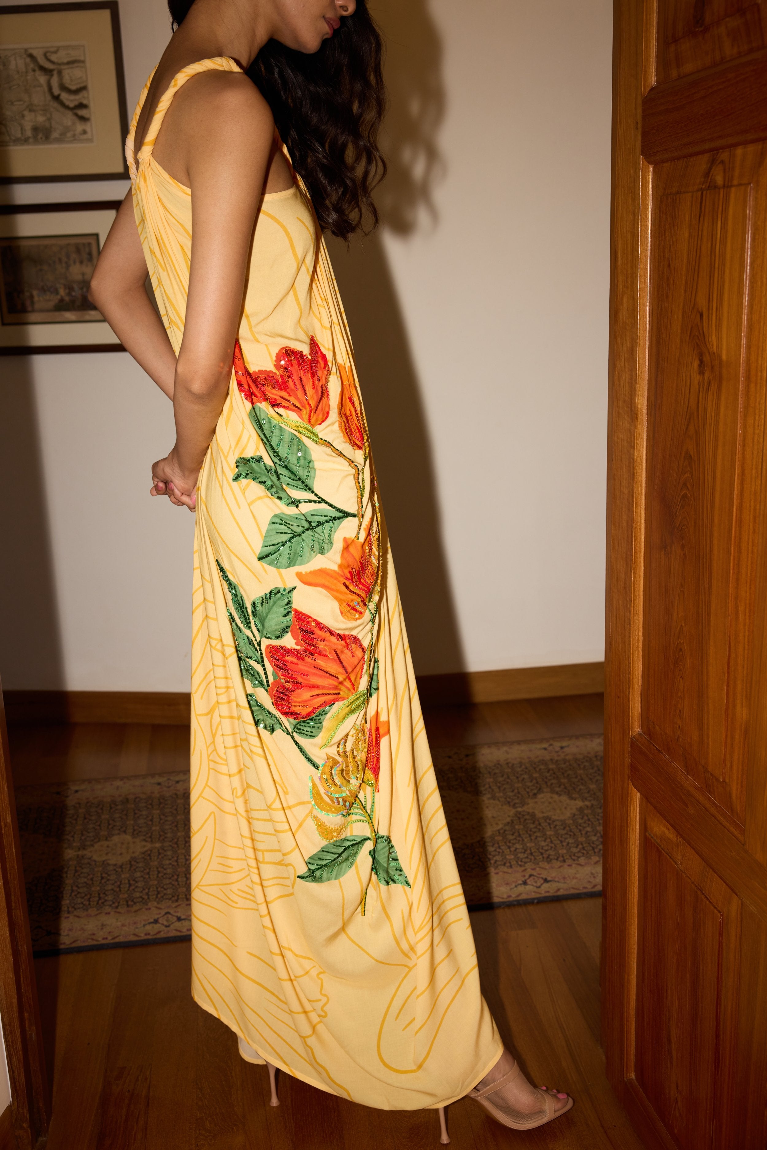 Hand Beaded Tulip Twisted Maxi