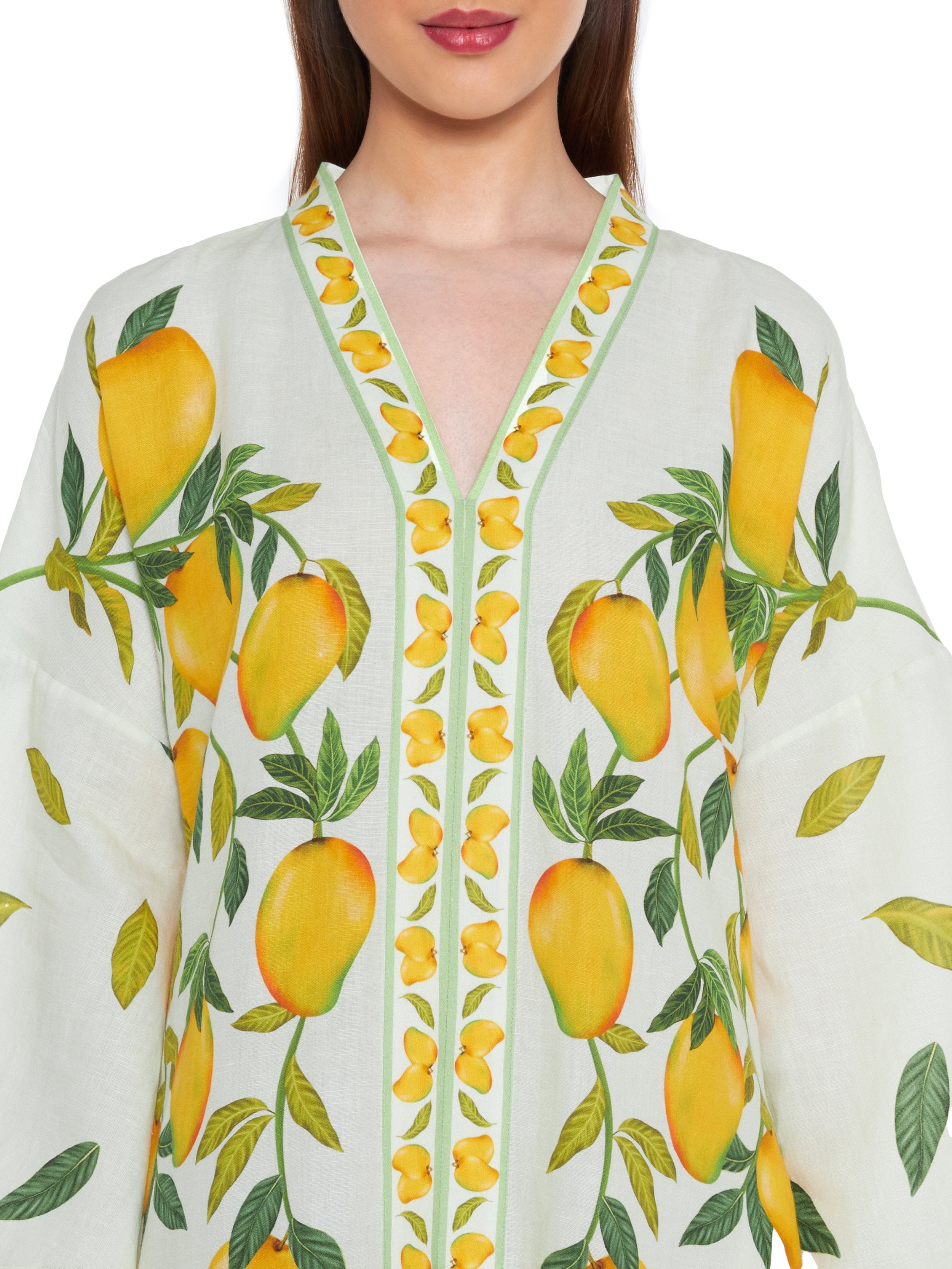 Dripping Alphonso Linen Dress