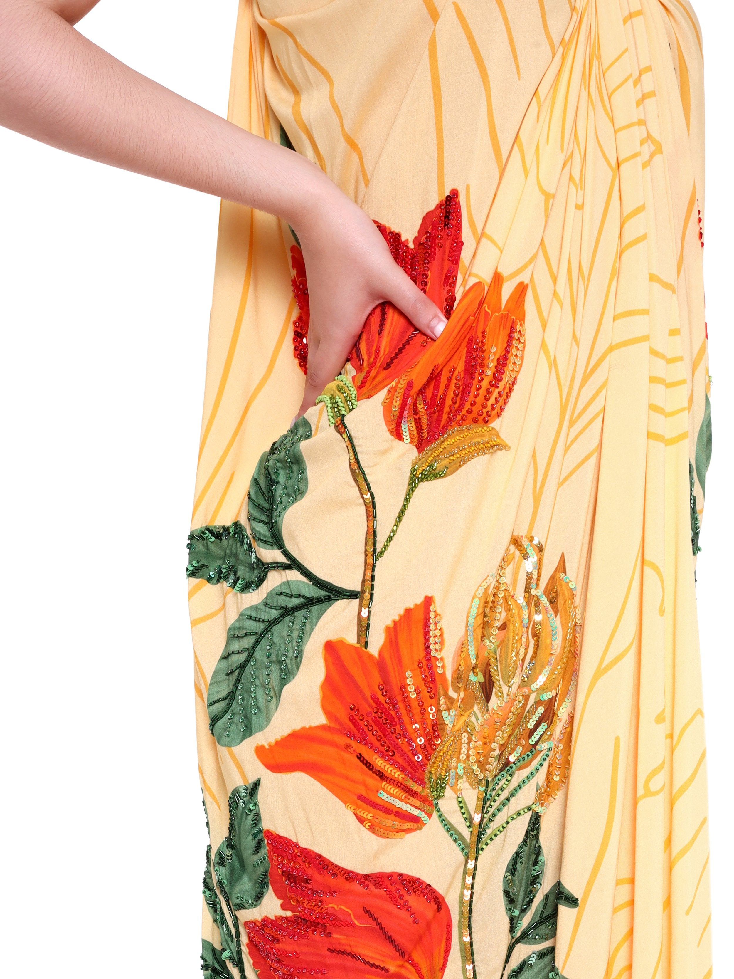 Hand Beaded Tulip Twisted Maxi