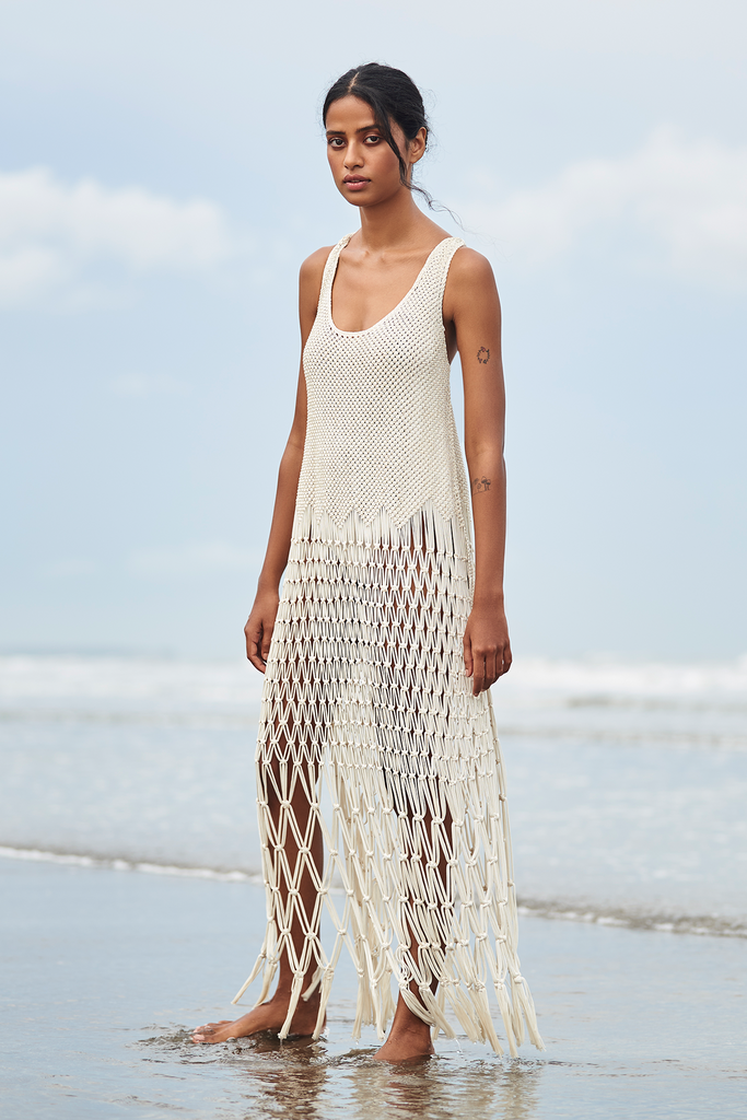 Hand Knotted Macramé Gown
