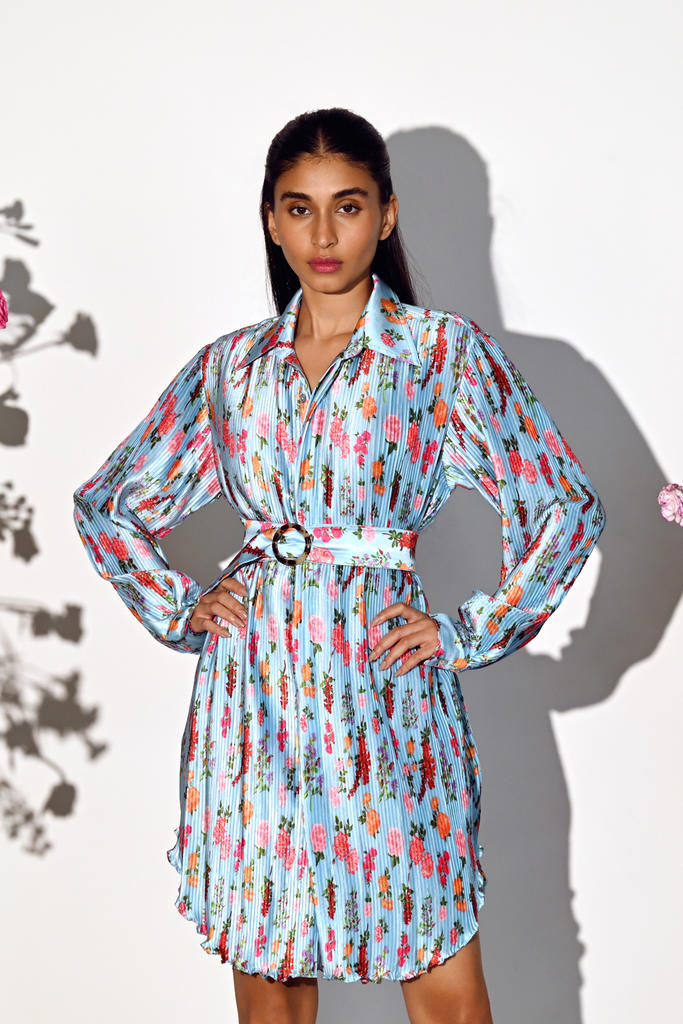 Sky Blue Shirt Dress