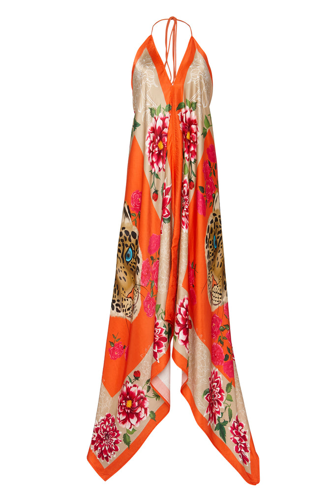 Red Leopard Scarf Dress