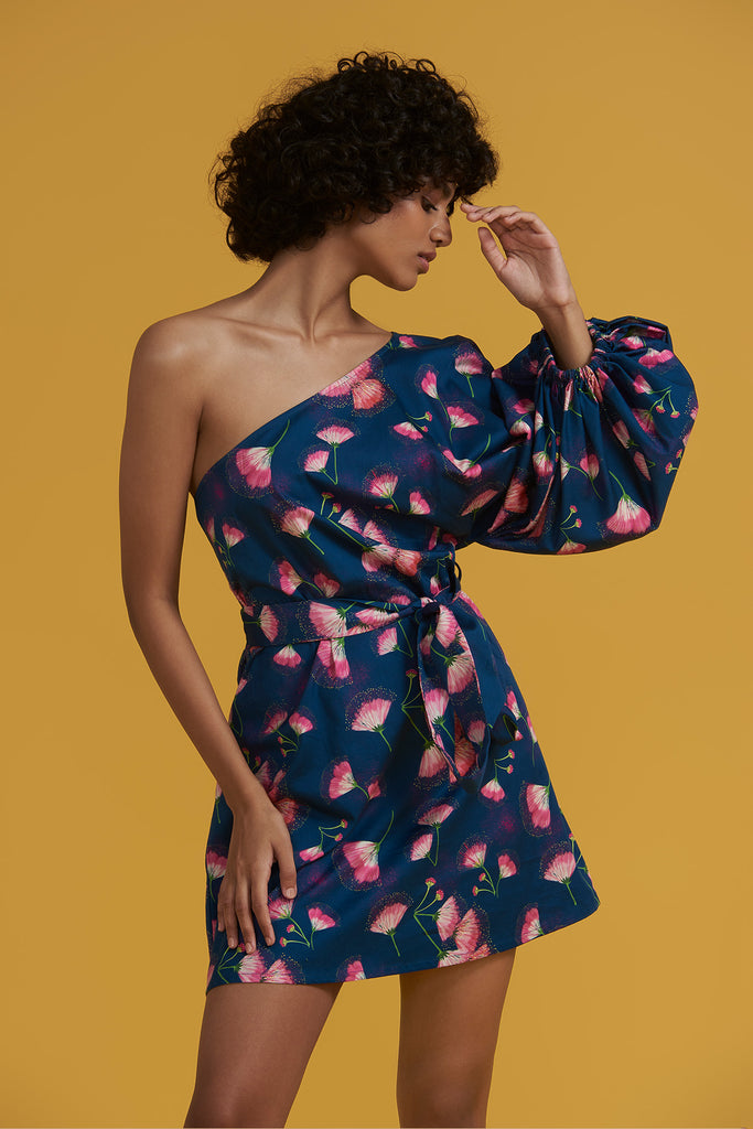 Pink Ice Floral in Navy Mini Dress