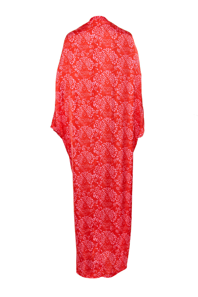 Leopard Print Red Kimono