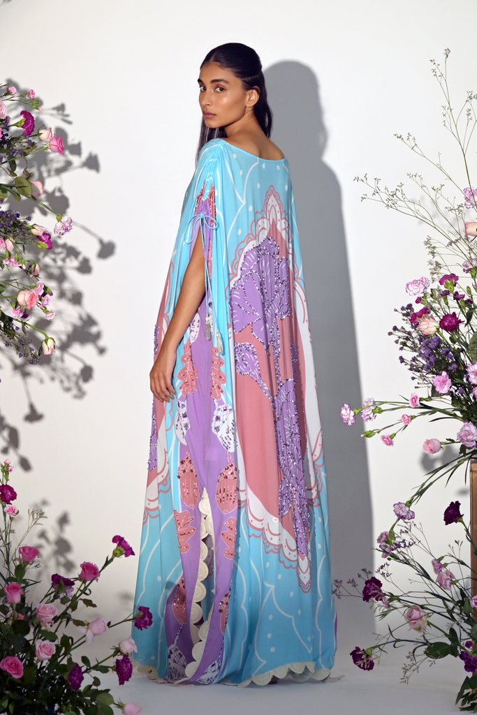Blue and lavender kaftan