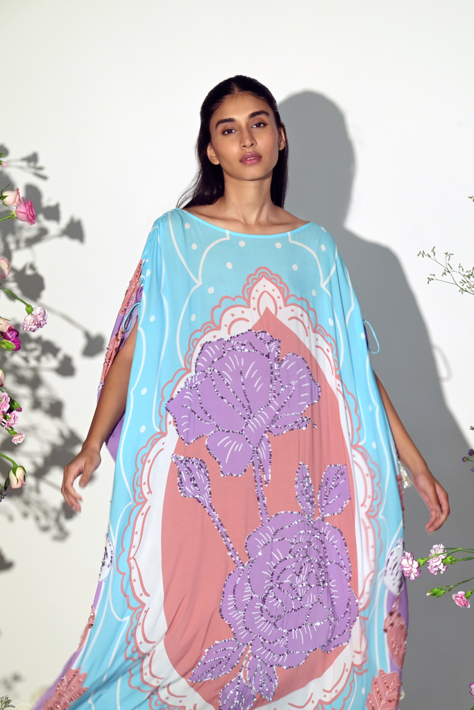 Blue and lavender kaftan