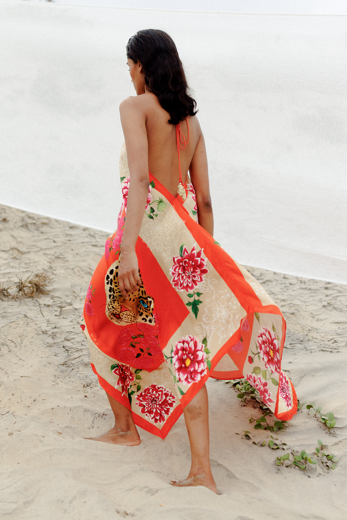 Red Leopard Scarf Dress