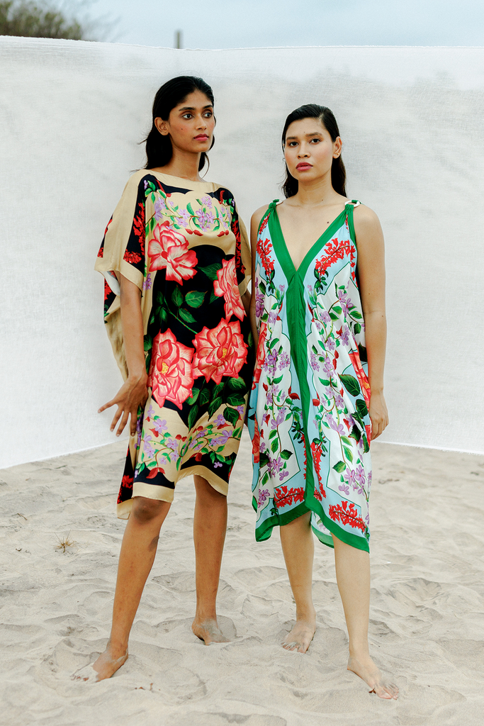Printed rose box dress