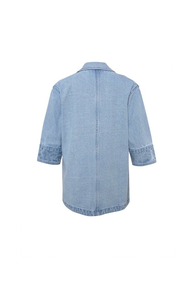 Slouch Leopard Denim Jacket
