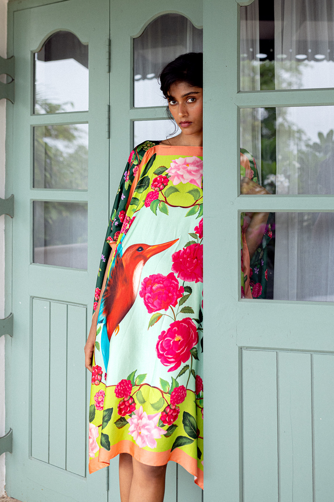 Kingfisher print dress