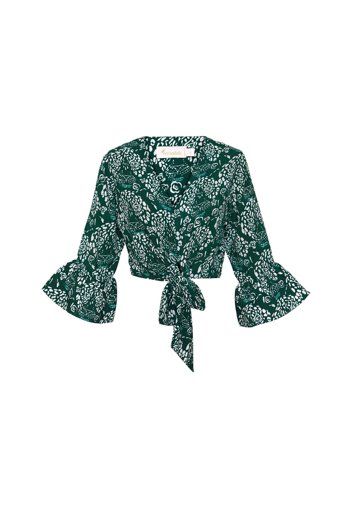 emerald leopard blouse