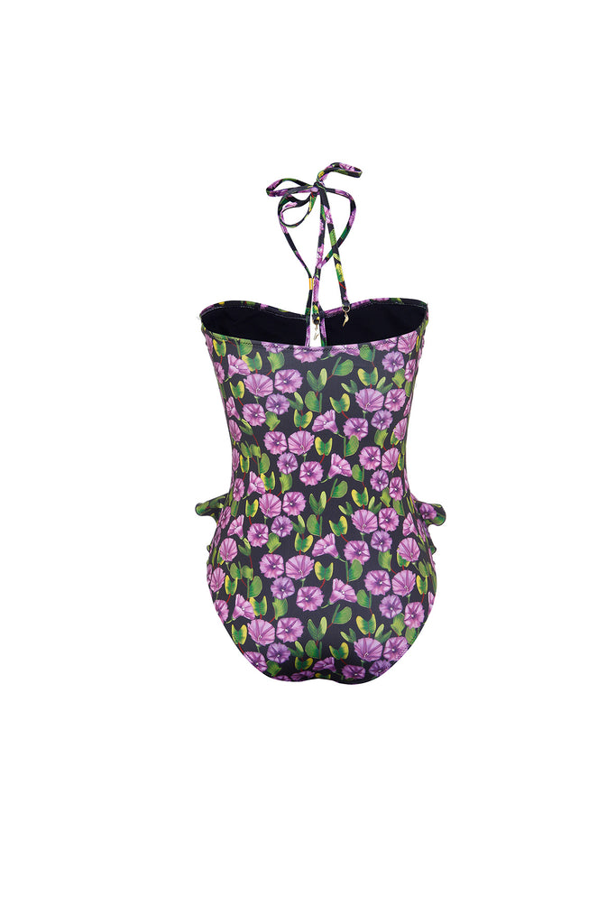 Black Campanula One Piece Swimsuit