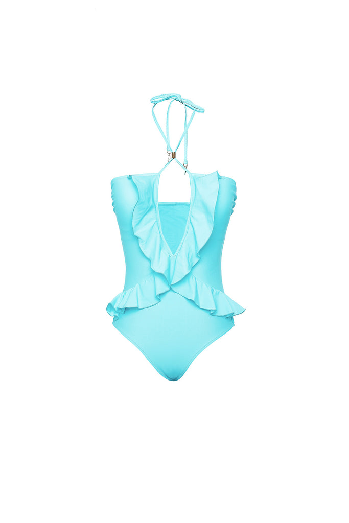 Aqua Blue One Piece Swimsuit