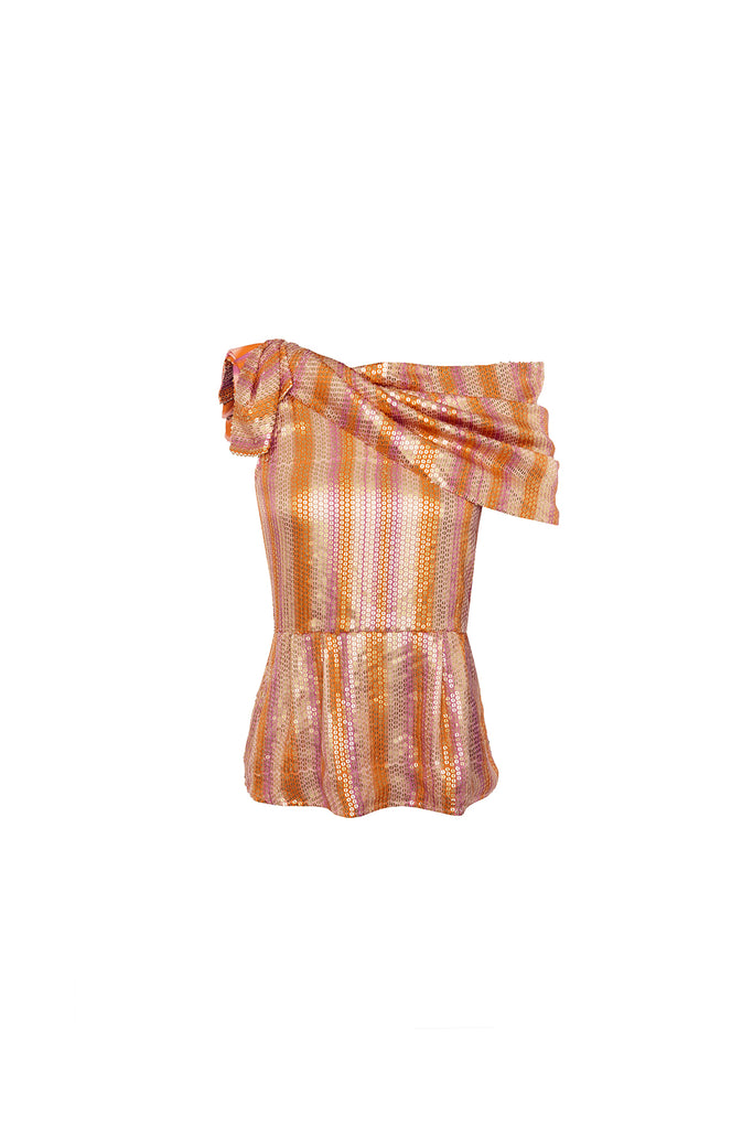 Lilac and Sunset Painterly Print Blouse