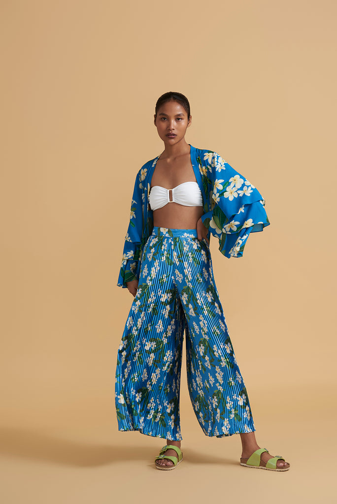 Peacock Frangipani Kimono