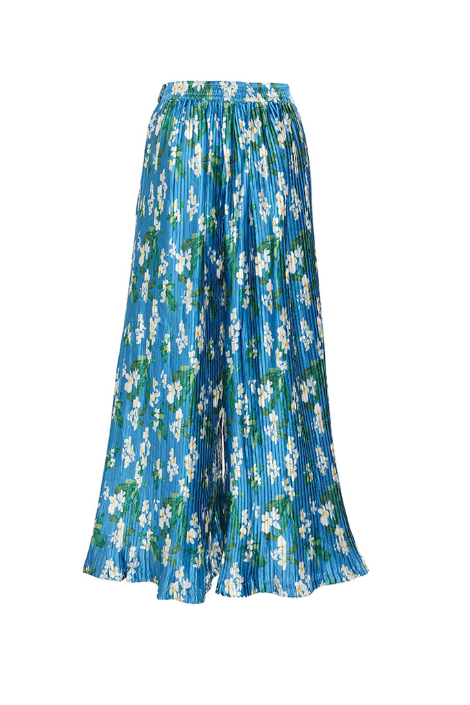 Peacock Frangipani Flared Pants