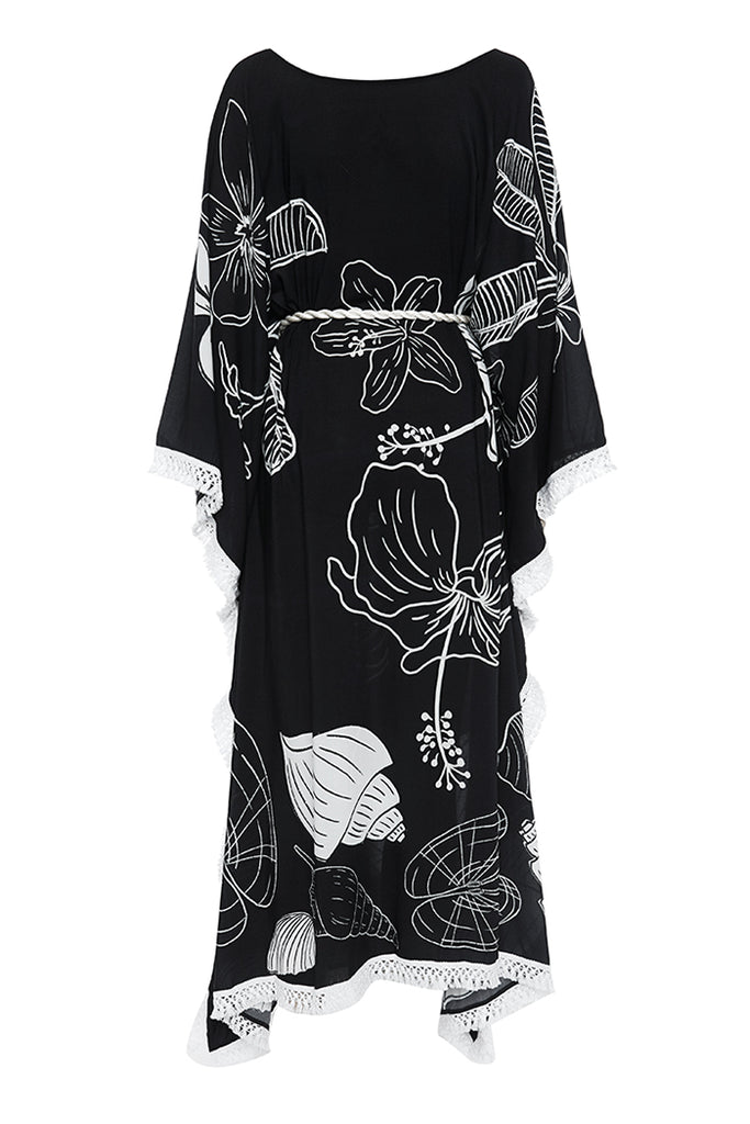 Black and white mono panel kaftan