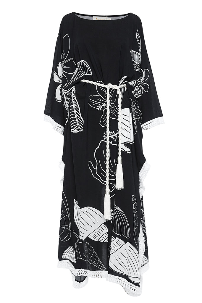 Black and white mono panel kaftan