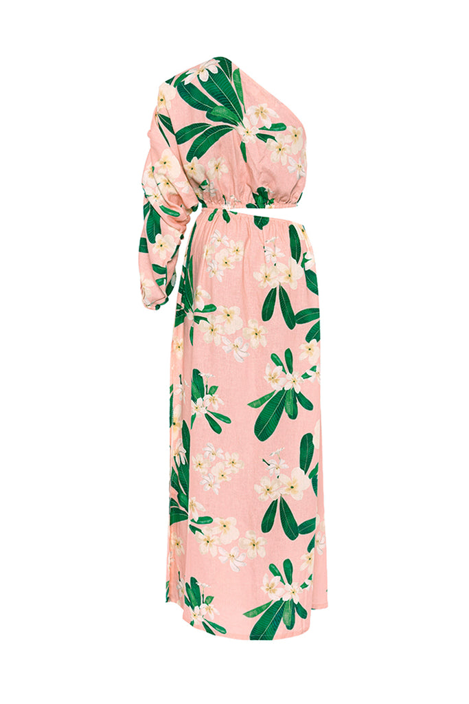 Pink Frangipani Maxi Dress