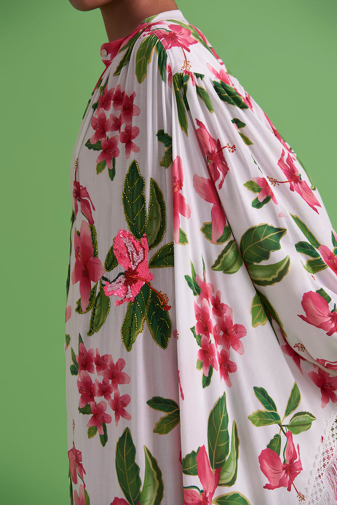 White Hibiscus Kaftan