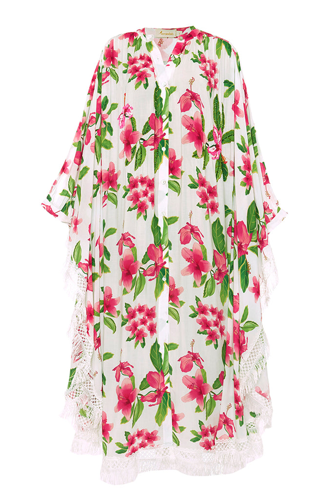 White Hibiscus Kaftan
