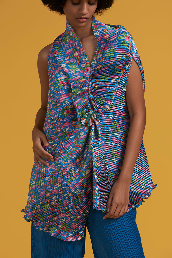 Peacock Sea Shell Floral Blouse
